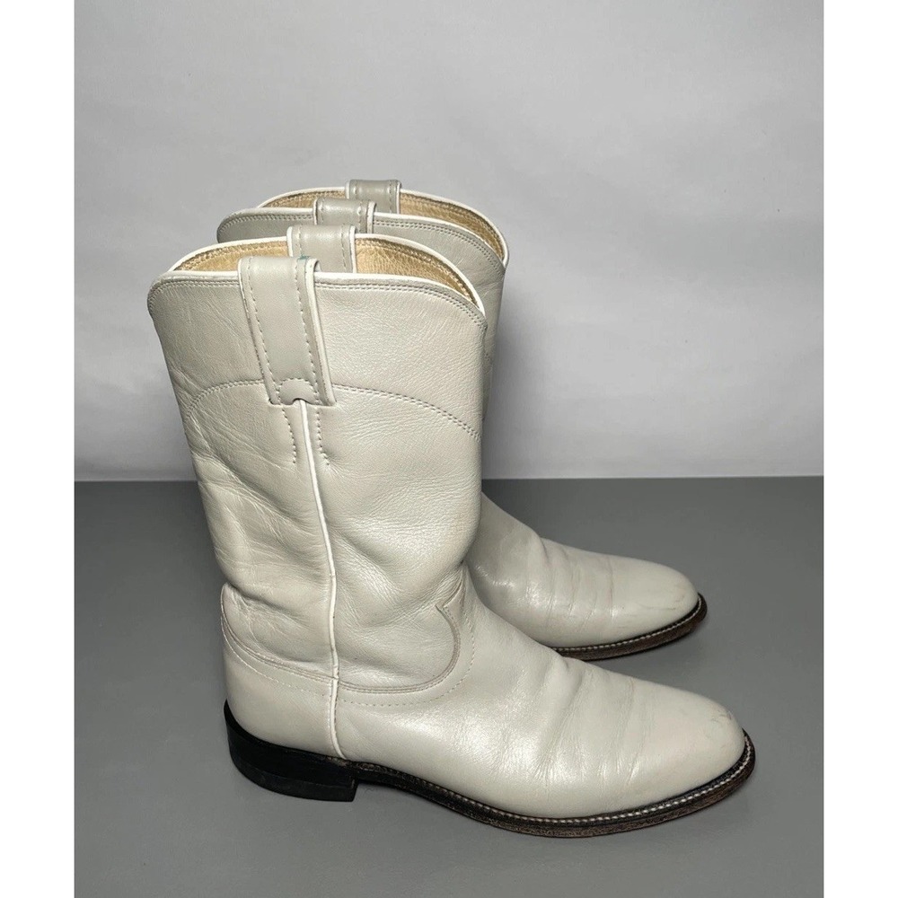 Vintage Justin Boots Leather Roper Western Cowgirl Women's 7B